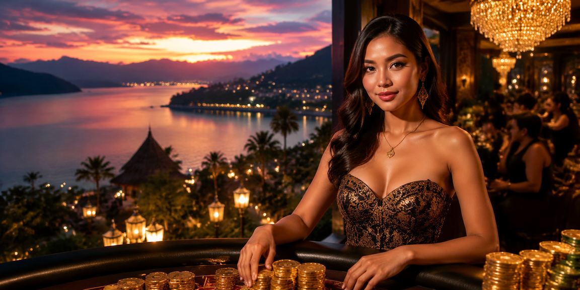 Suasana pasar malam Vietnam dengan dekorasi bonus VIP berwarna-warni