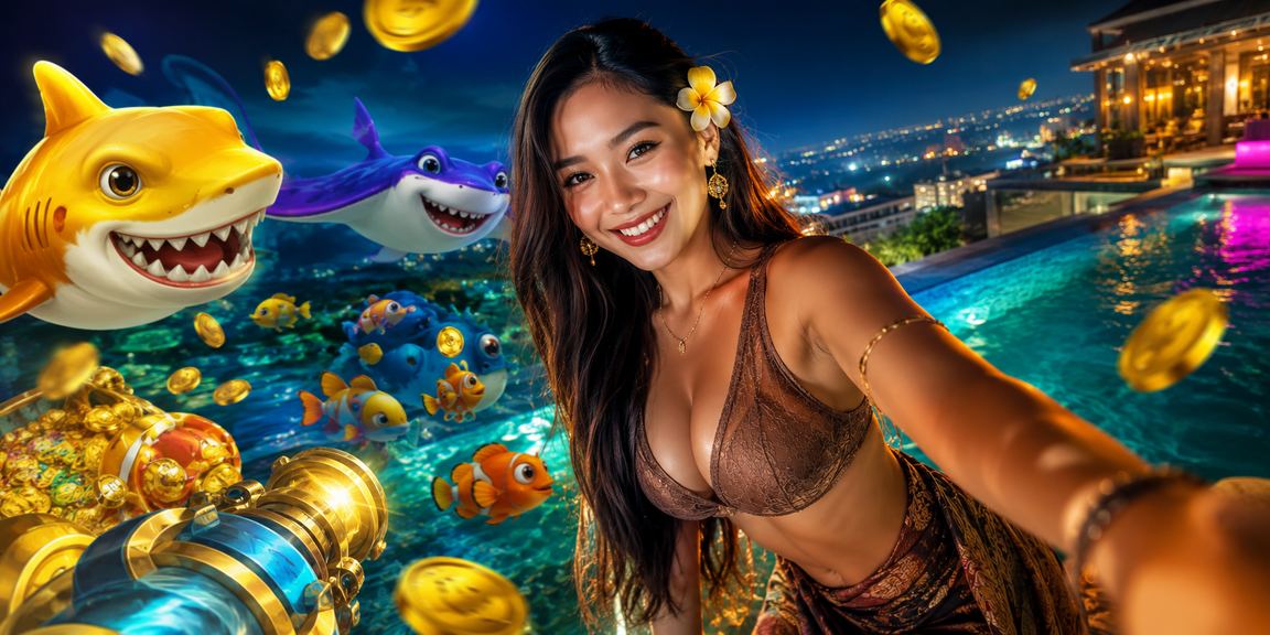 Pengguna Indonesia memainkan game ban ca fishing sambil mengumpulkan poin reward